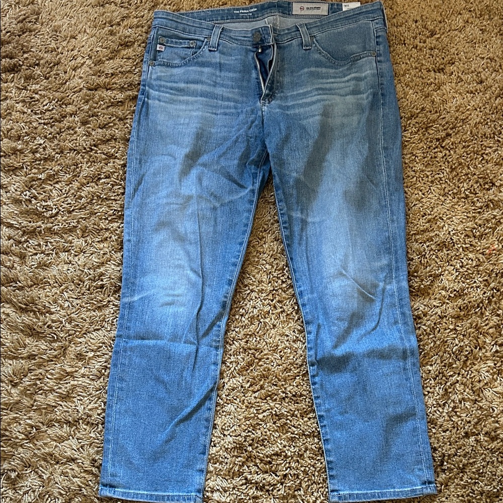 AG Adriano Goldschmied Light Blue Cropped Jeans